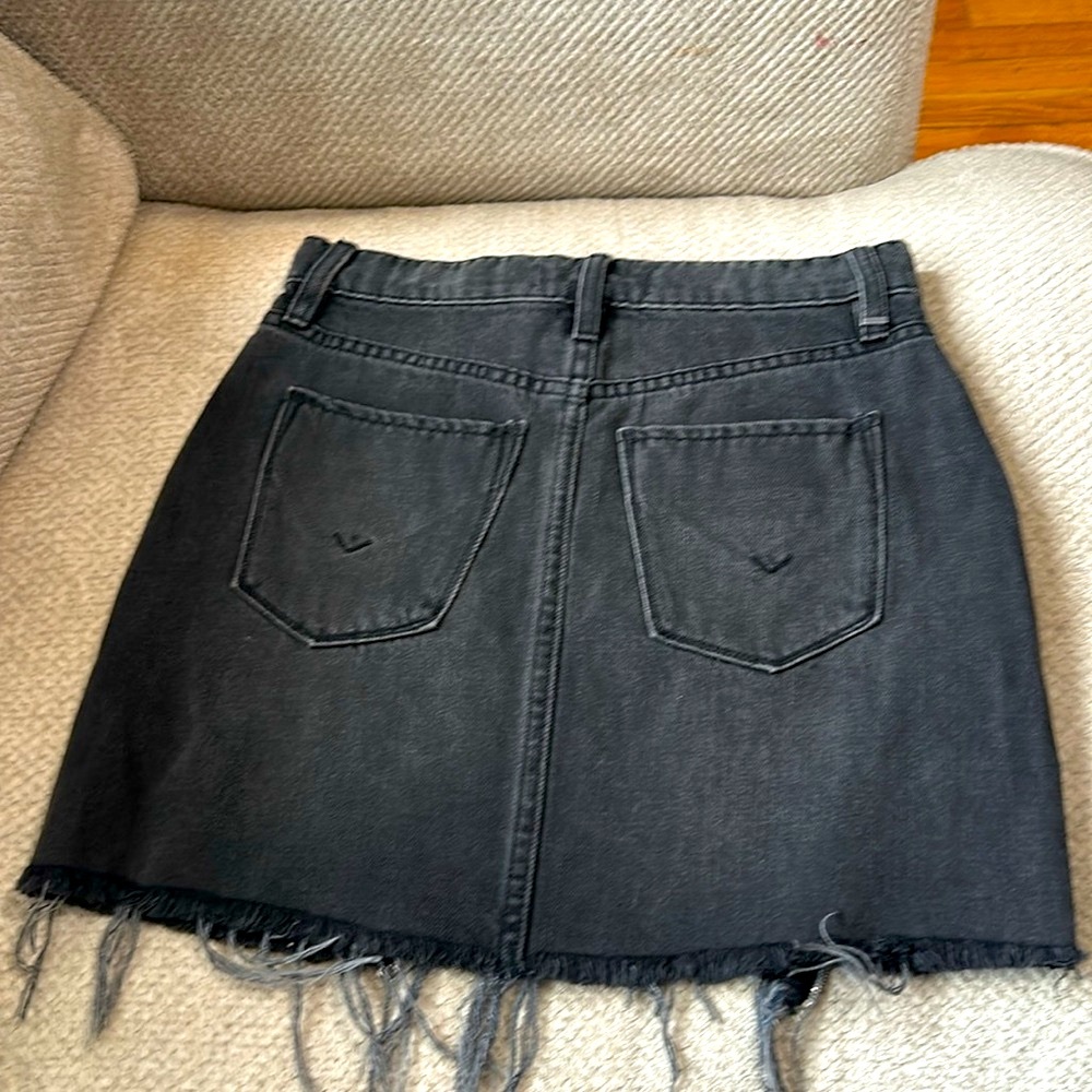 HUDSON Los Angeles | Zipper Black Jean Denim Skirt